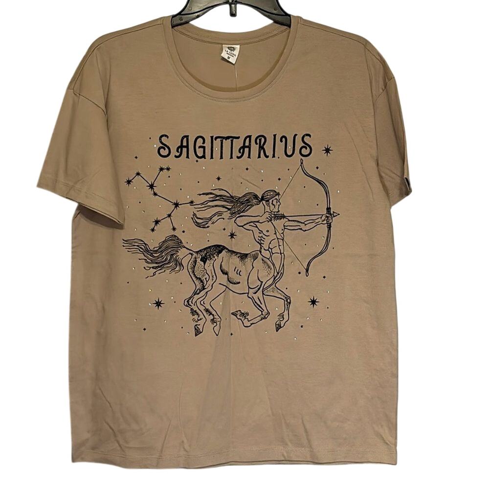 NWT La Luna Sagittarius Zodiac Graphic Tee Celestial Astrology Shirt Medium